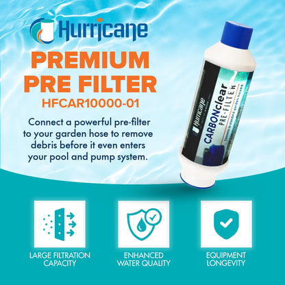 Hurricane Carbon Clear 10,000 Gallon Pre Filter for Hot Tub, Pool, and Pet Bath (4 Pack)