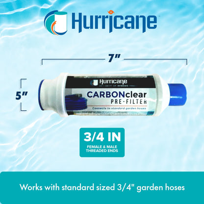 Hurricane Carbon Clear 10,000 Gallon Pre Filter for Hot Tub, Pool, and Pet Bath (3 Pack)