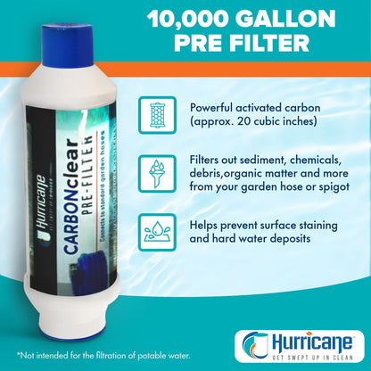Hurricane Carbon Clear 10,000 Gallon Pre Filter for Hot Tub, Pool, and Pet Bath (4 Pack)