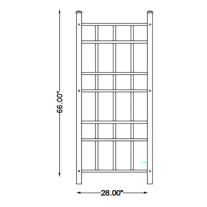 Dura-Trel Cottage 28 x 66 Inch PVC Vinyl Outdoor Garden Patio Trellis, White