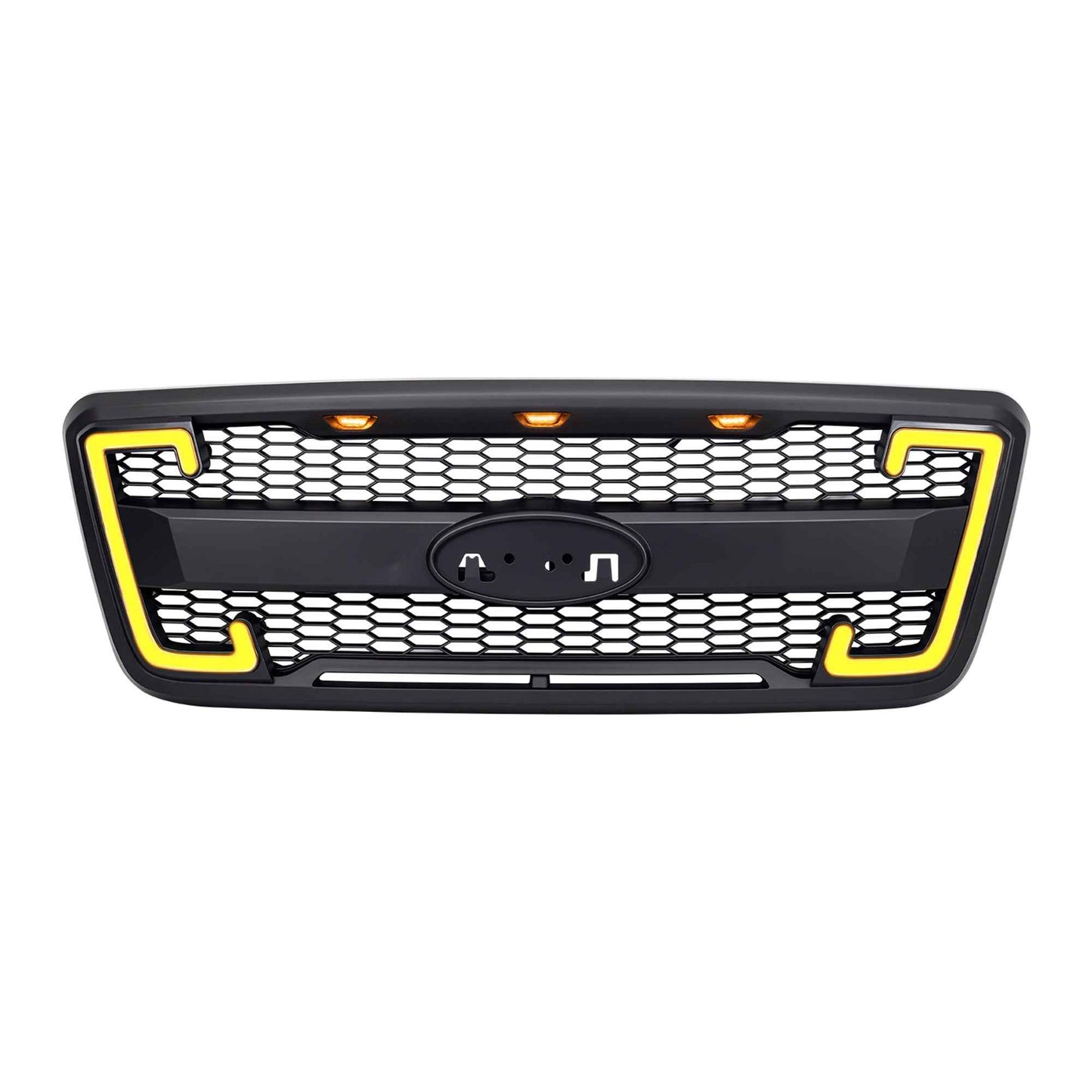 AMERICAN MODIFIED Raptor Style Mesh Grille for 2004-2008 Ford F150, Matte Black