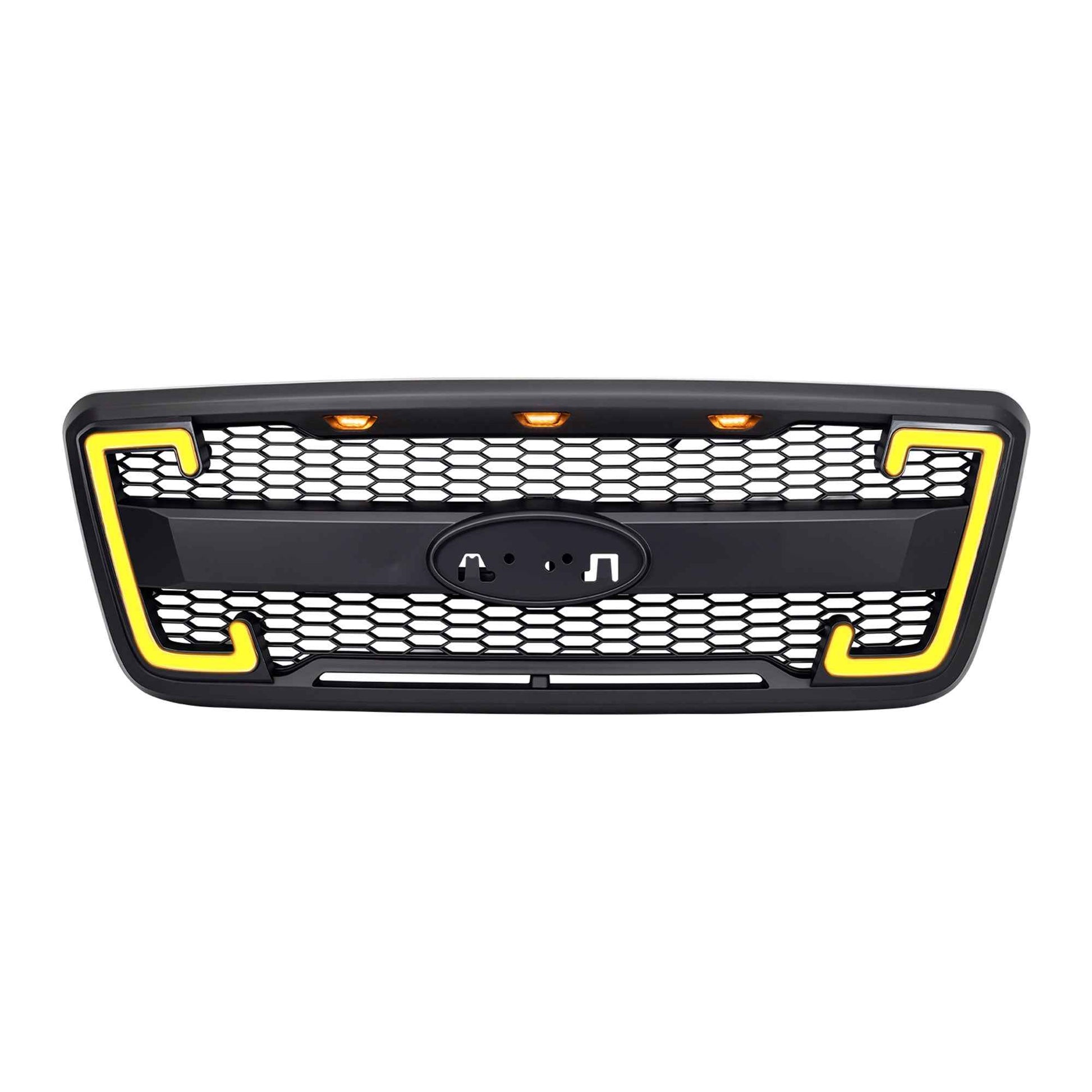 AMERICAN MODIFIED Raptor Style Mesh Grille for 2004-2008 Ford F150, Matte Black
