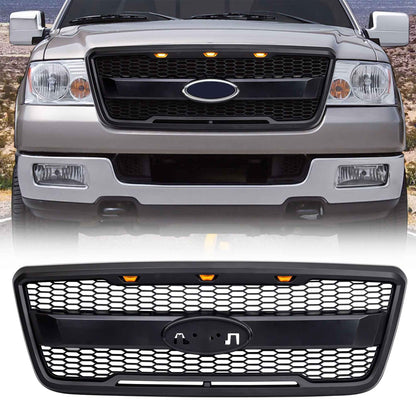 AMERICAN MODIFIED Raptor Style Mesh Grille for 2004-2008 Ford F150, Matte Black