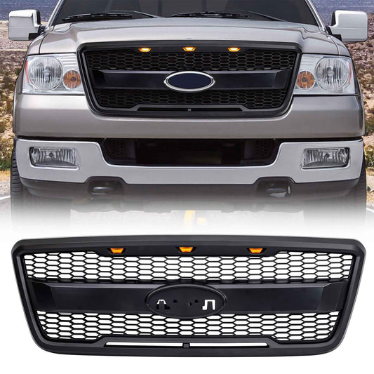 AMERICAN MODIFIED Raptor Style Mesh Grille for 2004-2008 Ford F150, Matte Black
