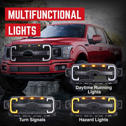 AMERICAN MODIFIED Raptor Style Mesh Grille for 2018-2020 Ford F150, Matte Black