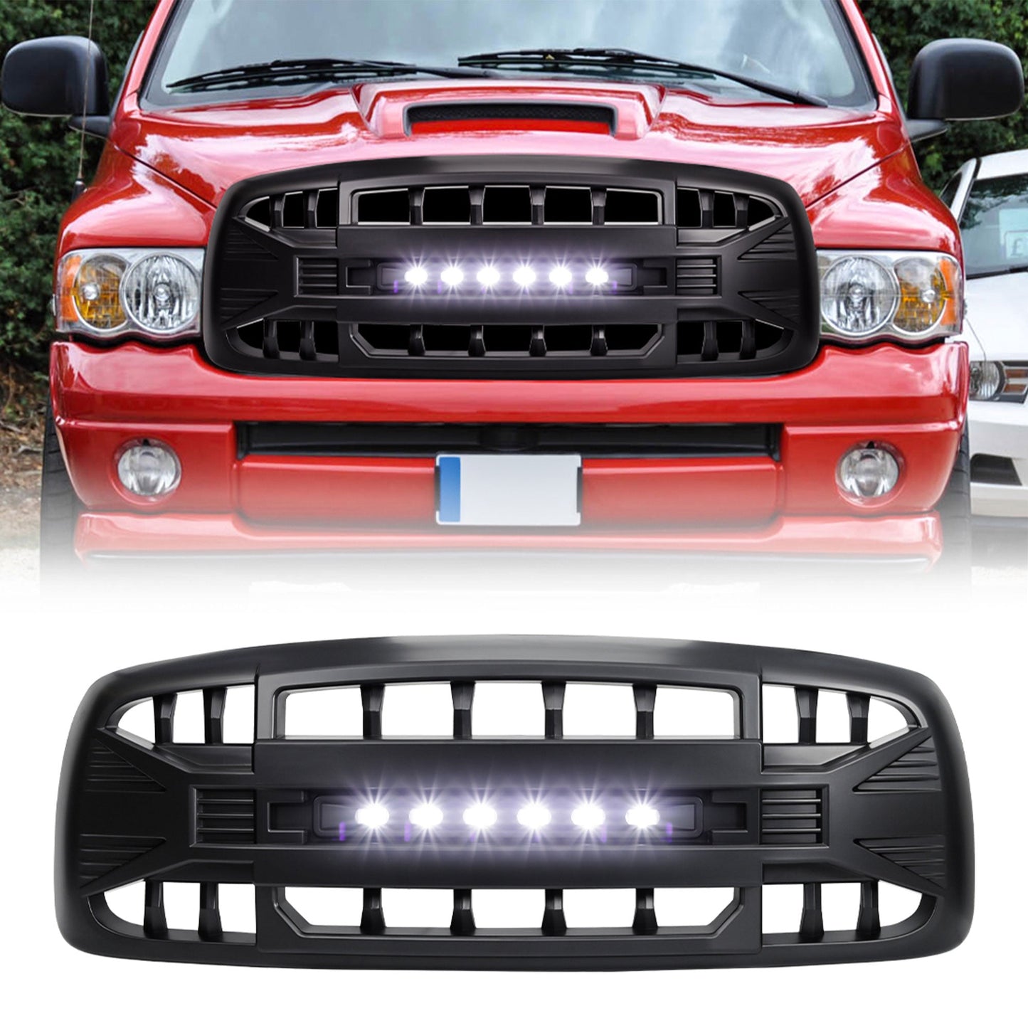 AMERICAN MODIFIED Armor Grille for 02-05 Dodge Ram 1500/2500/3500, Matte Black - Find Fresh Goods