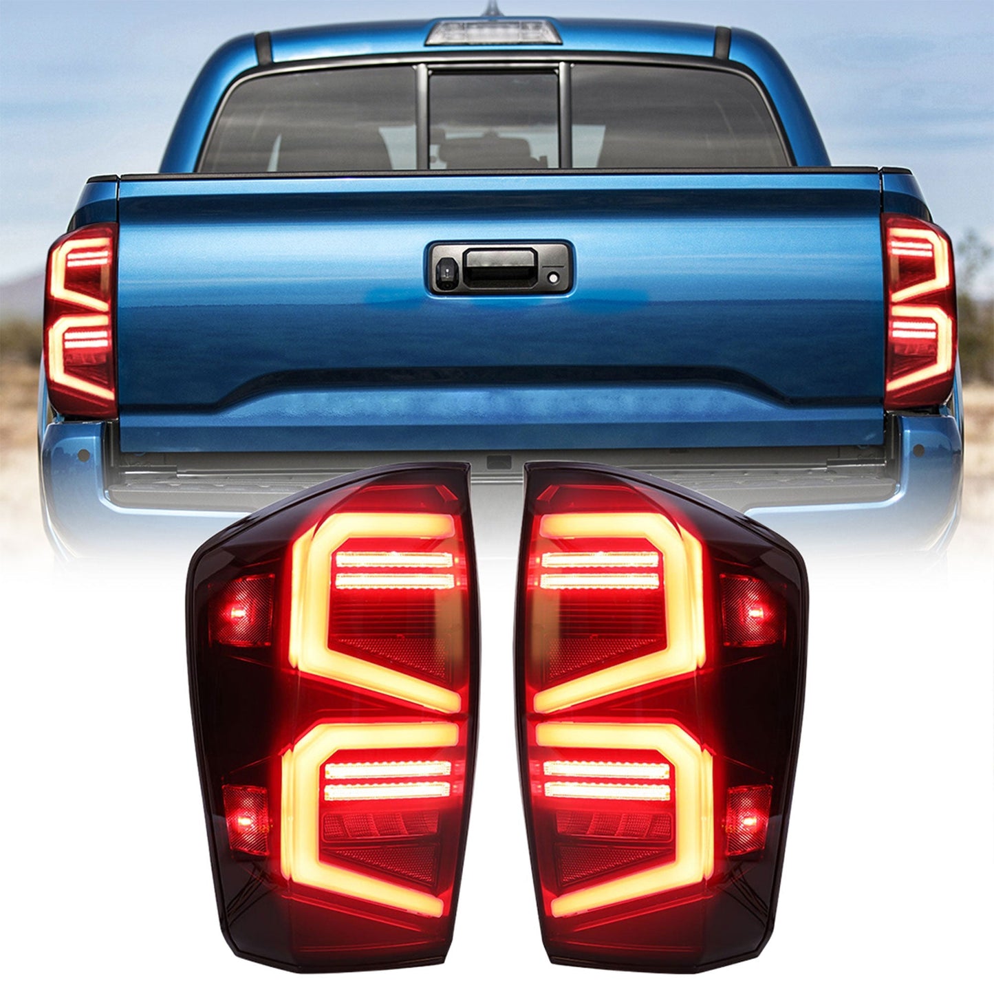 AMERICAN MODIFIED Smoked LED Tail Lights for 2016 to 2023 Toyota Tacoma, 1 Pair - Find Fresh Goods