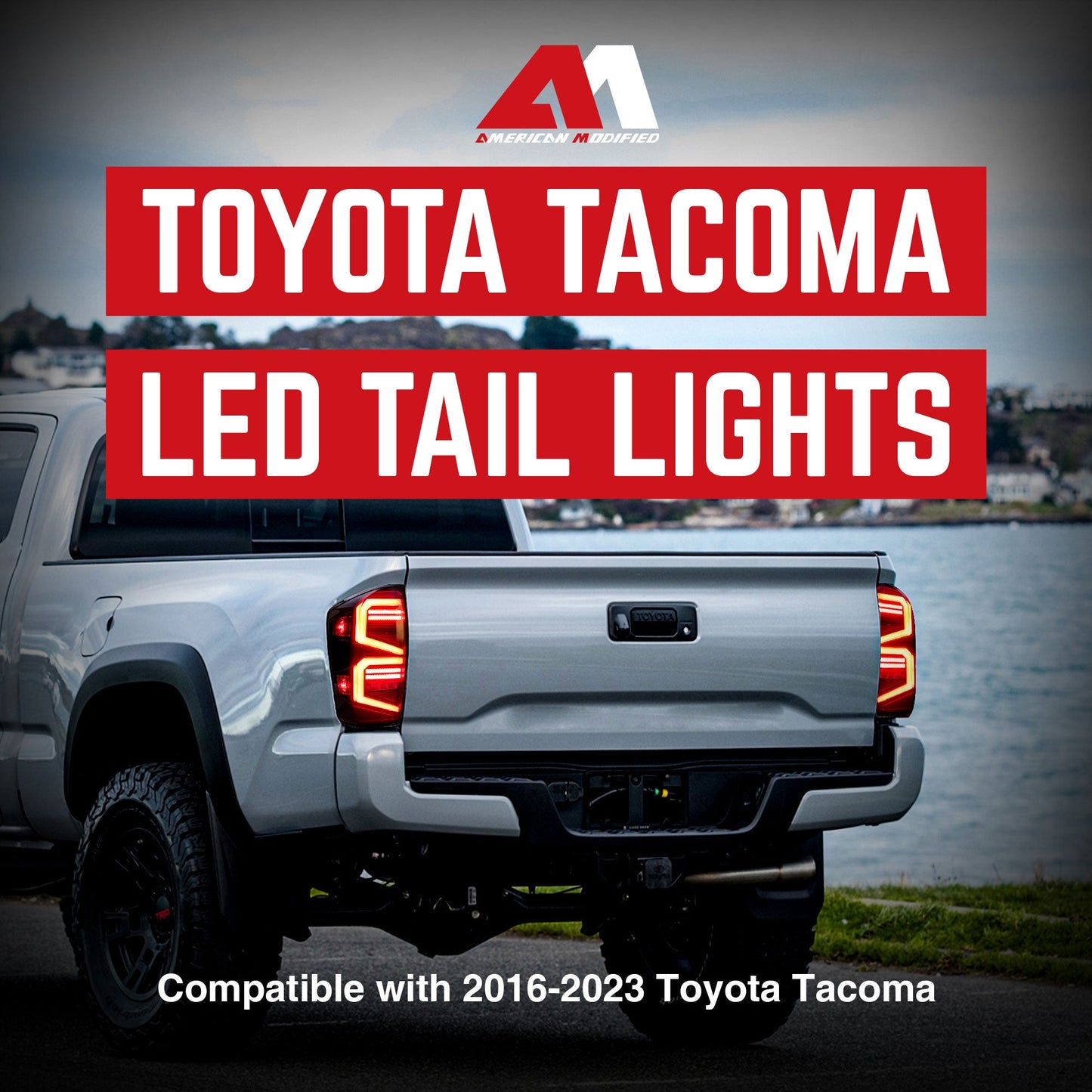 AMERICAN MODIFIED Smoked LED Tail Lights for 2016 to 2023 Toyota Tacoma, 1 Pair - Find Fresh Goods