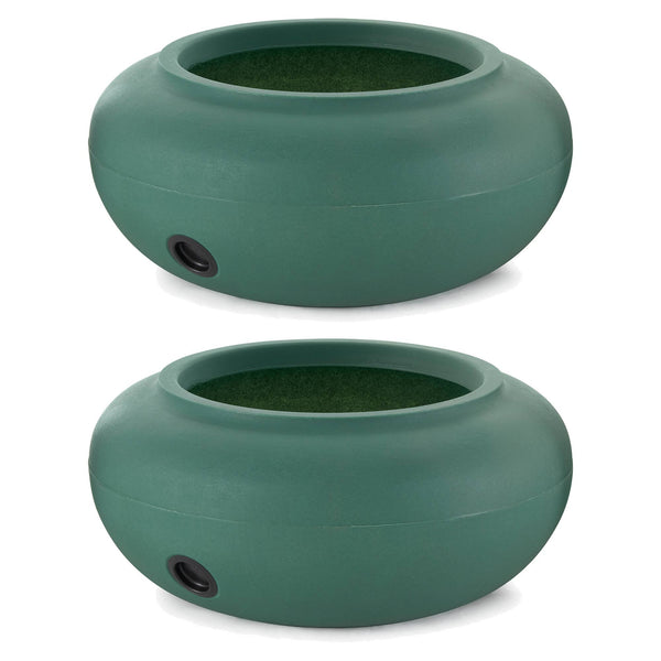The HC Companies 21 Inch Garden Hose Holder Pot for 75 to 100 Ft Hoses (2 Pack)