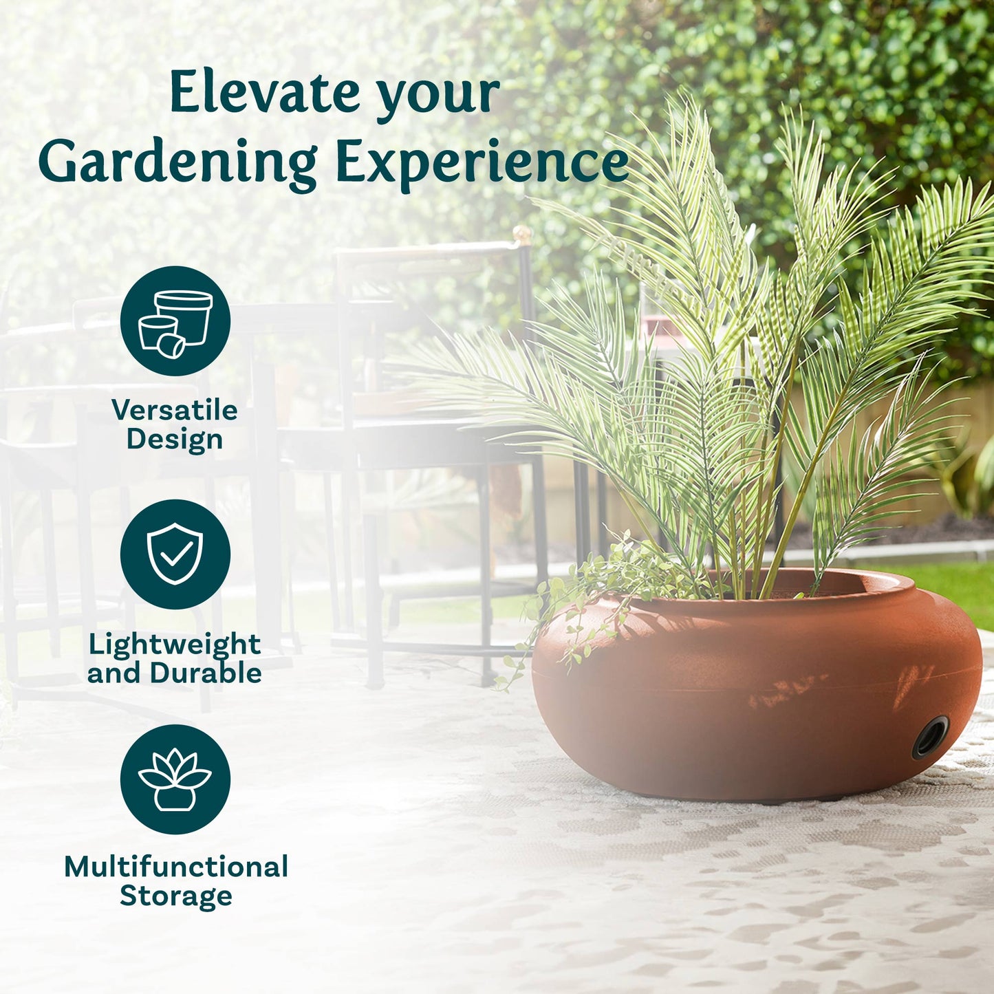 The HC Companies 21 Inch Garden Hose Holder Pot for 75 to 100 Ft Hoses (2 Pack)