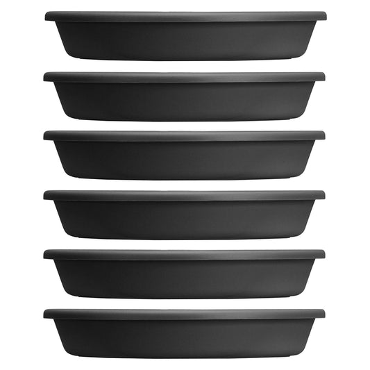 HC Companies Classic 21.13 Inch Round Saucer Tray for 24 Inch Plant Pot (6 Pack)