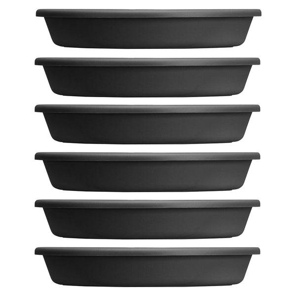 HC Companies Classic 21.13 Inch Round Saucer Tray for 24 Inch Plant Pot (6 Pack)