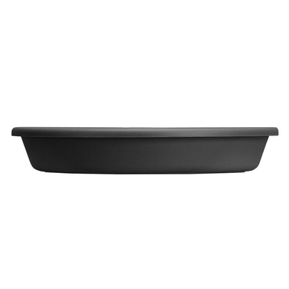 HC Companies Classic 21.13 Inch Round Saucer Tray for Pots, Black (12 Pack)