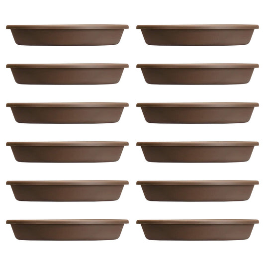 The HC Companies 16.3 Inch Planter Saucer for Classic Pots, Chocolate (12 Pack)
