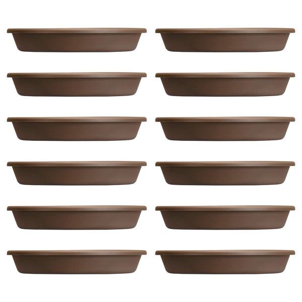 The HC Companies 16.3 Inch Planter Saucer for Classic Pots, Chocolate (12 Pack)