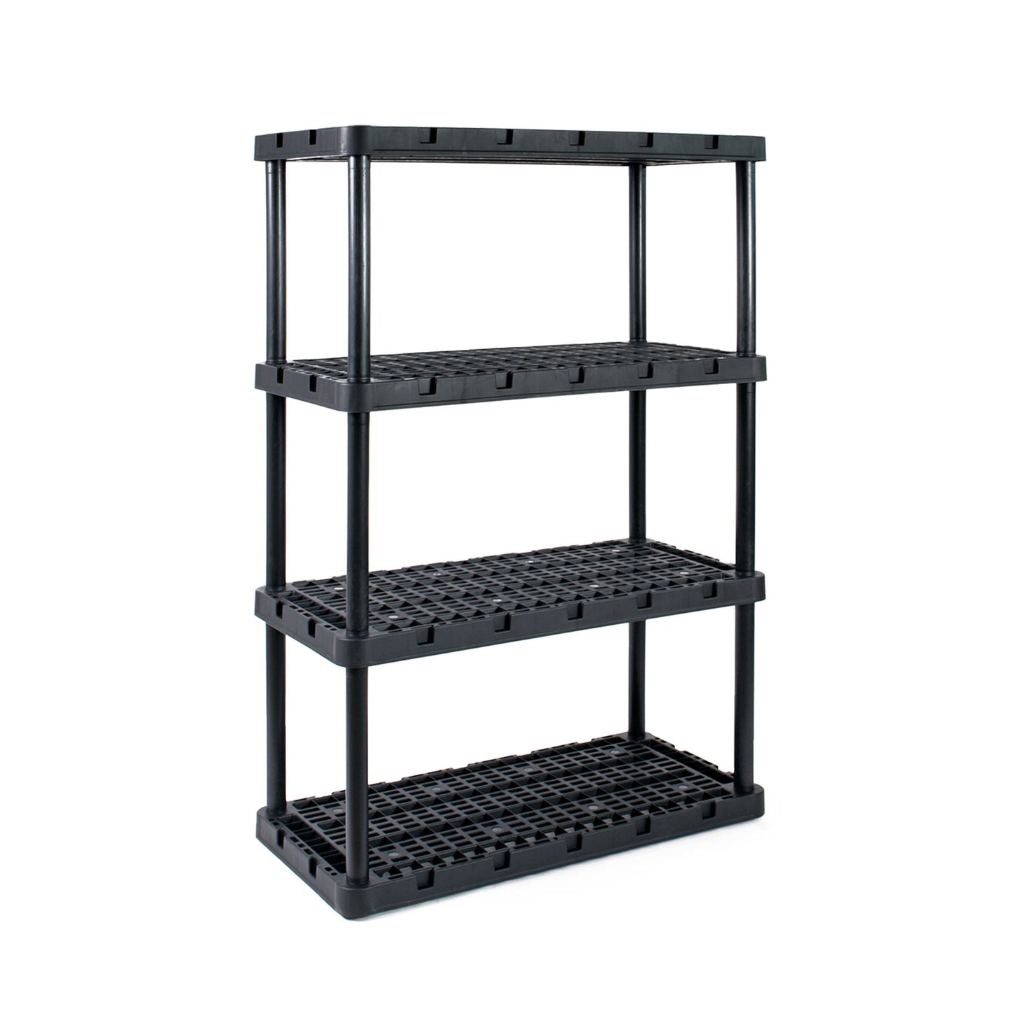 Gracious Living 4 Shelf Knect A Shelf Ventilated Storage Unit, Black (4 Pack)