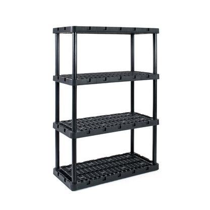 Gracious Living 4 Shelf Knect A Shelf Ventilated Storage Unit, Black (4 Pack)