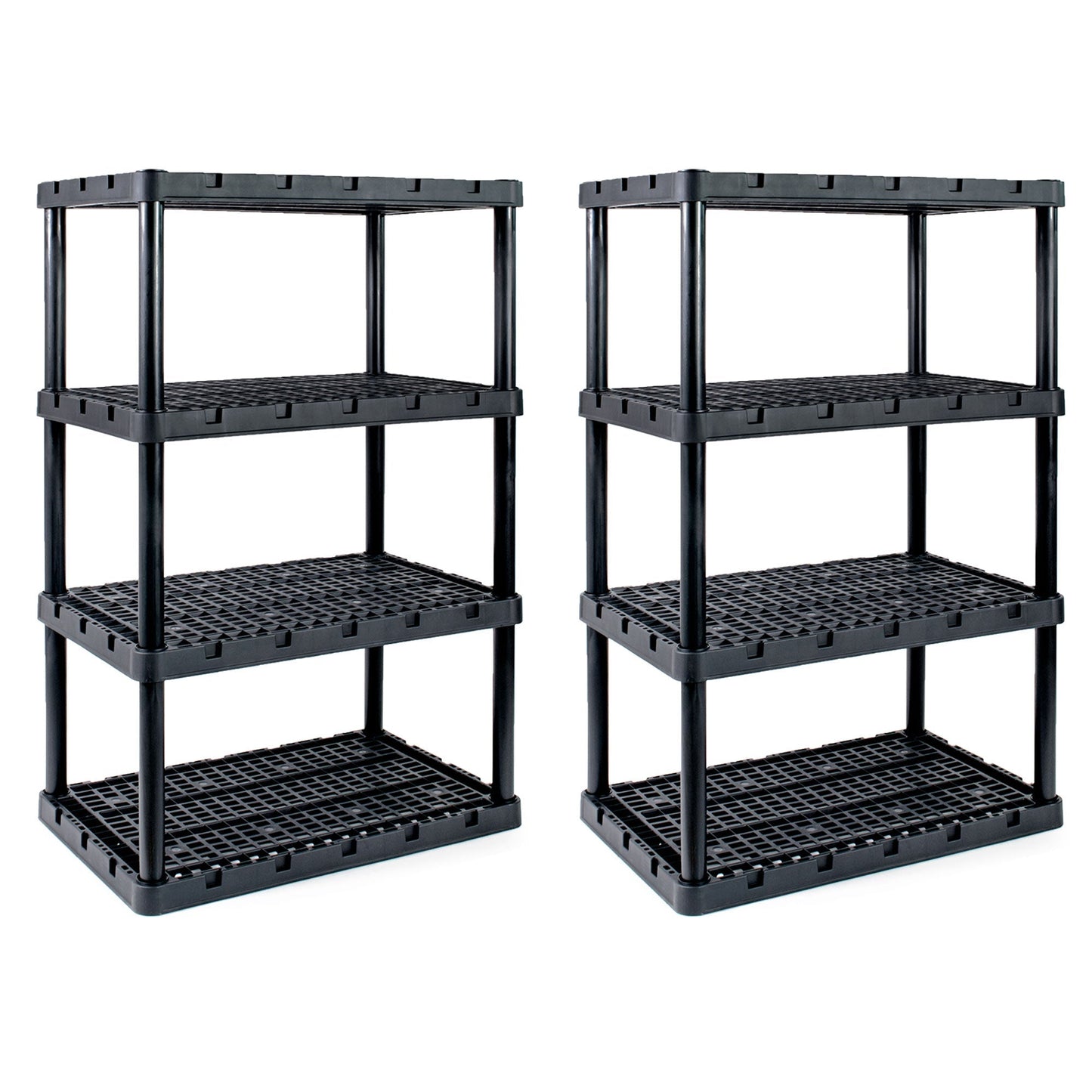 Gracious Living XL 4 Shelf Knect A Shelf Ventilated Heavy Duty Storage (2 Pack)