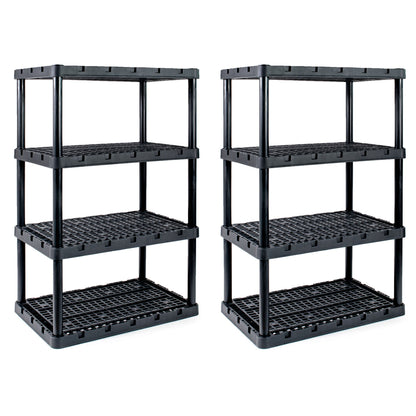 Gracious Living XL 4 Shelf Knect A Shelf Ventilated Heavy Duty Storage (2 Pack)