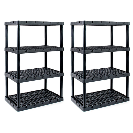 Gracious Living XL 4 Shelf Knect A Shelf Ventilated Heavy Duty Storage (2 Pack)
