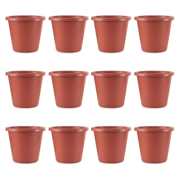 The HC Companies 20 In Plastic Classic Flower Pot Planter, Terra Cotta (12 Pack)
