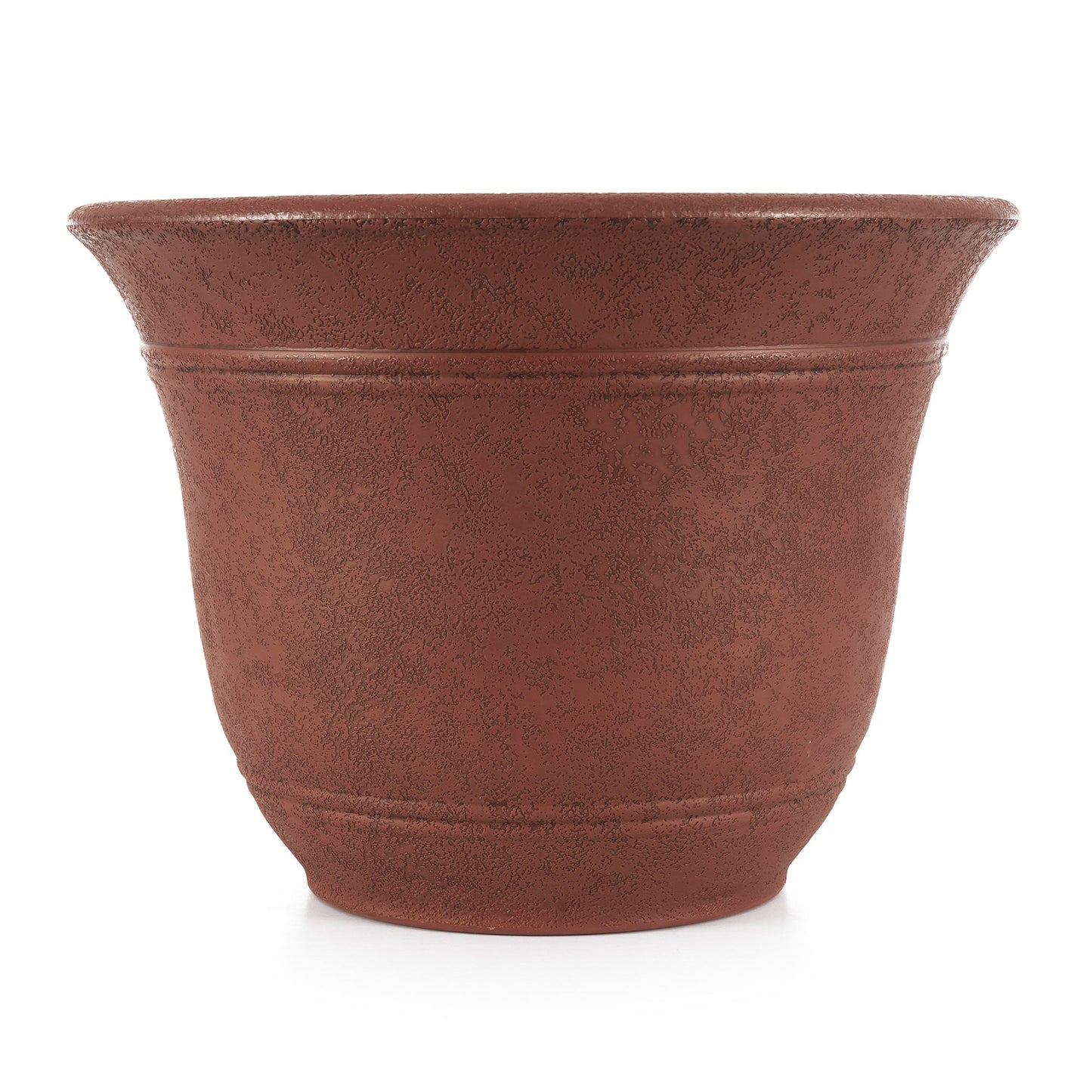 HC Companies Sierra 13 In Round Garden Planter Pot, Rustic Redstone (4 Pack)