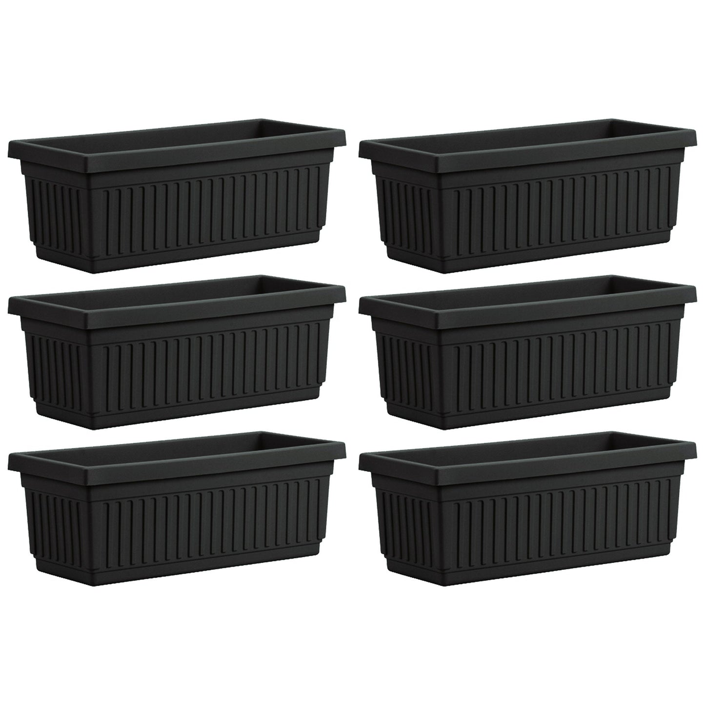 HC Companies 30 Inch Fluted Plastic Venetian Garden Flower Window Box (6 Pack)