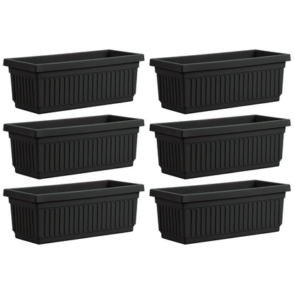 HC Companies 30 Inch Fluted Plastic Venetian Garden Flower Window Box (6 Pack)