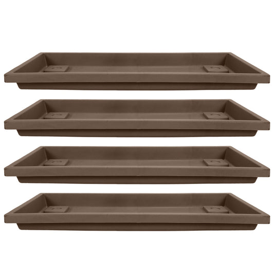 HC Companies Farmhouse Venetian 18 Inch Rectangular Flower Box Saucer (4 Pack)