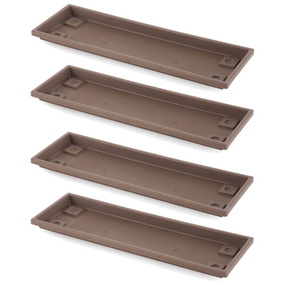 HC Companies Farmhouse Venetian 24 Inch Rectangular Flower Box Saucer (4 Pack)