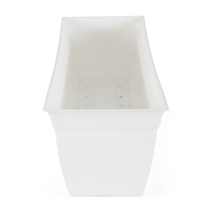 The HC Companies 30 Inch Window Flower Box with Removable Saucer, White (2 Pack)