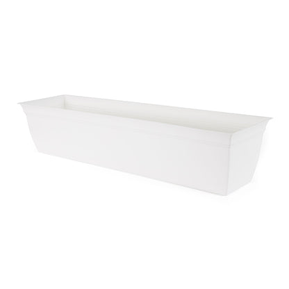 The HC Companies 30 Inch Window Flower Box with Removable Saucer, White (4 Pack)