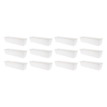 The HC Companies 30 Inch Window Flower Box w/Removable Saucer, White (12 Pack)