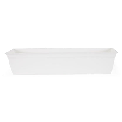 The HC Companies 30 Inch Window Flower Box w/Removable Saucer, White (12 Pack)