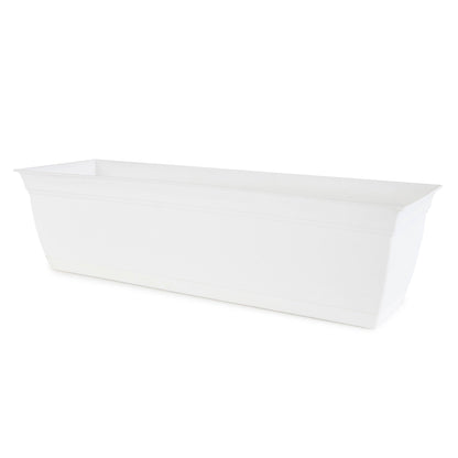 The HC Companies 24 Inch Window Flower Box with Removable Saucer, White (6 Pack)