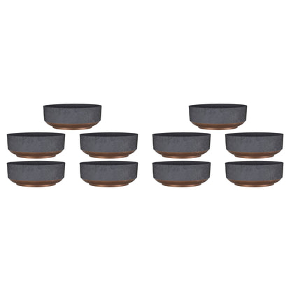 The HC Companies Capri Bowl Succulent Planter, Faux Concrete Copper (10 Pack)