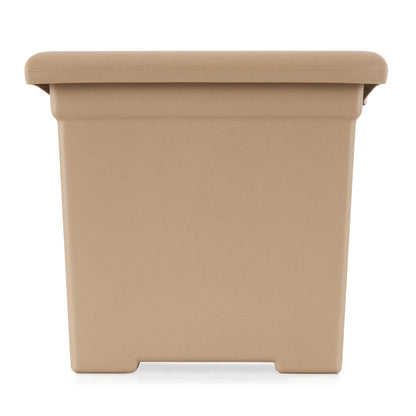 HC Companies 13.25" x 15.5" Outdoor Square Accent Planter, Sandstone (3 Pack)