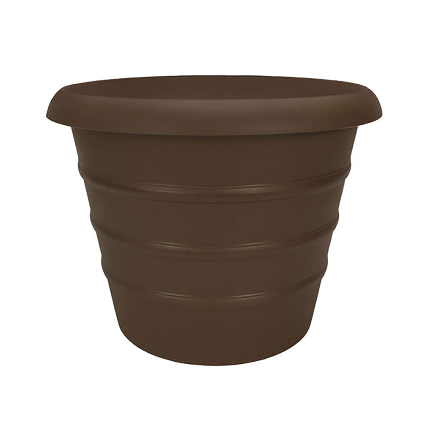 HC Companies Aspen 20" Indoor Outdoor Round Planter, Chocolate Brown (2 Pack)