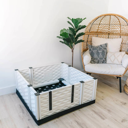 EZwhelp EZclassic 38" x 38" Puppy Dog Whelping Box Playpen with Rails & Liner