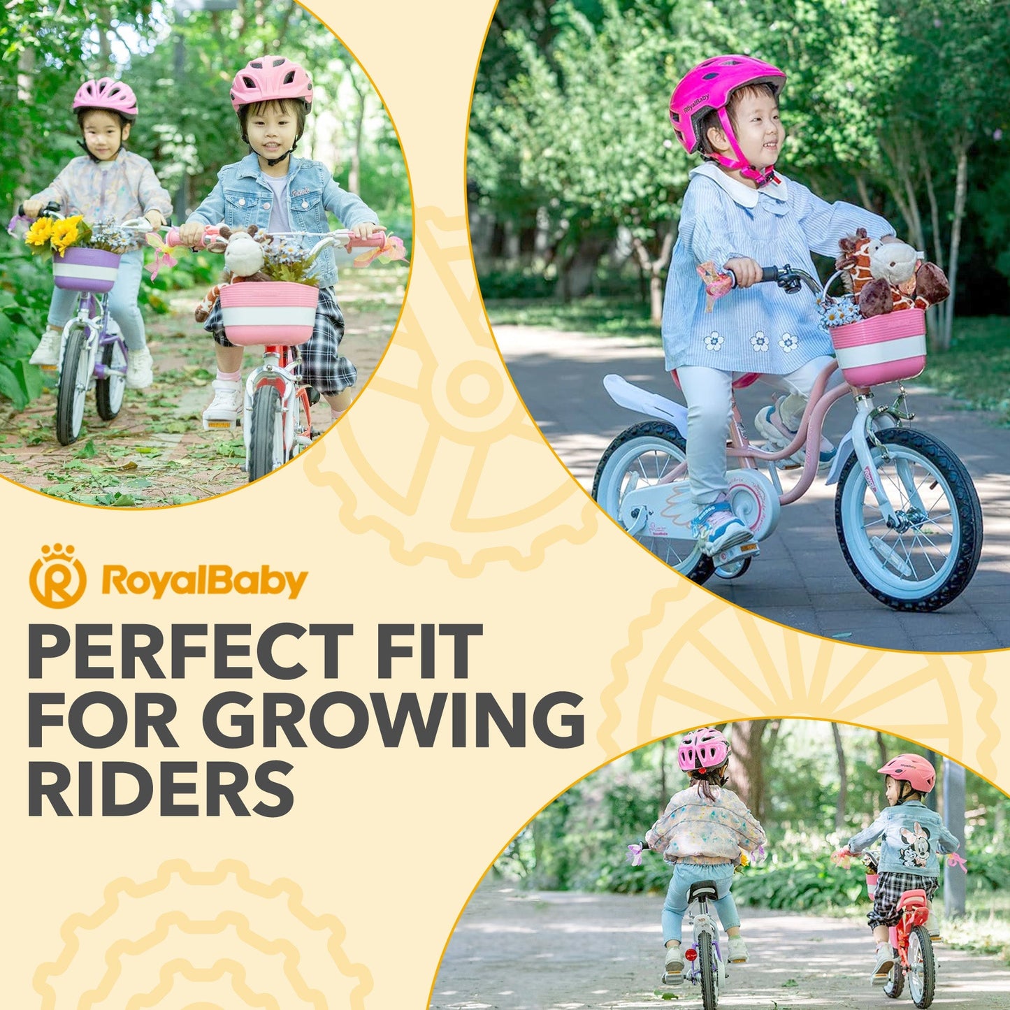 RoyalBaby Princess Girl Bicycle 16" with Training Wheels & Kickstand, Swan/Red