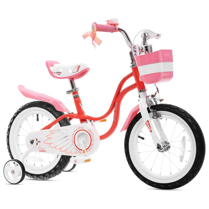 RoyalBaby Princess Girl Bicycle 16" with Training Wheels & Kickstand, Swan/Red