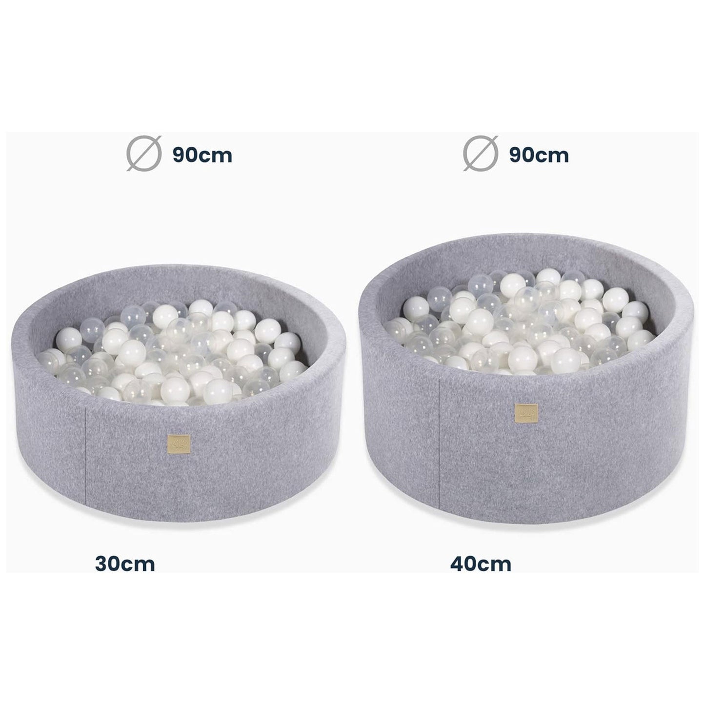 MeowBaby Soft Round 35 x 11.5 in. Baby Foam Ball Pit w/200 2.75 in. Balls, Ecru