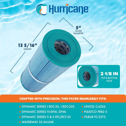 Hurricane 2 Pack HF4326-01M Elite Aseptic Pool Spa Filter Cartridge Replacement