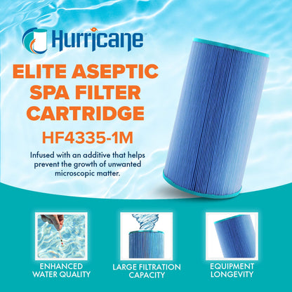 Hurricane 2 Pack HF4335-1M Elite Aseptic Pool Spa Filter Cartridge Replacement