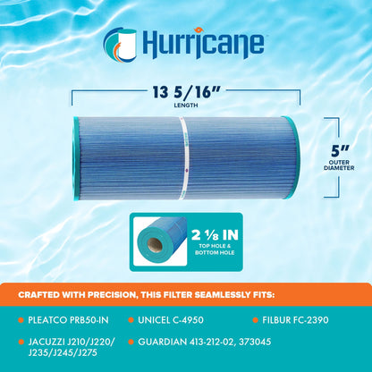 Hurricane 2 Pack HF4950-01M Elite Aseptic Pool Spa Filter Cartridge Replacement