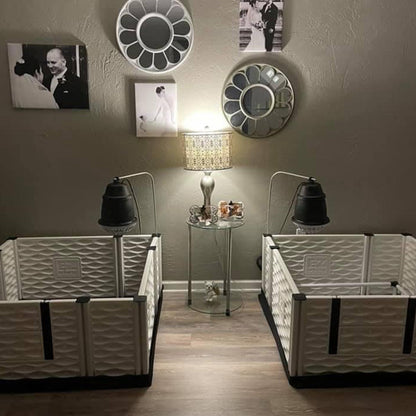 EZwhelp EZclassic 48" x 48" Dog Whelping Box Tall Playpen with Rails, Black