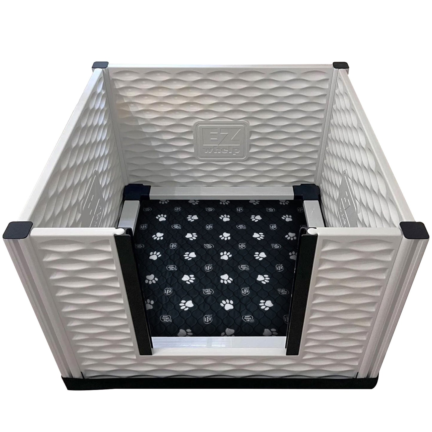 EZwhelp EZclassic 38" x 38" Puppy Dog Whelping Box Playpen with Rails & Liner