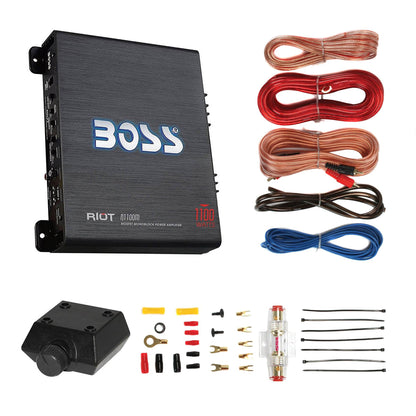 New BOSS R1100M 1100W Mono Car Audio Amplifier Amp & 8 Gauge Amp Wiring Kit - Find Fresh Goods