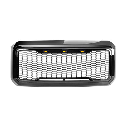 AMERICAN MODIFIED Front Grille for 2011-2016 Ford F250/350/450/550, Glossy Black - Find Fresh Goods