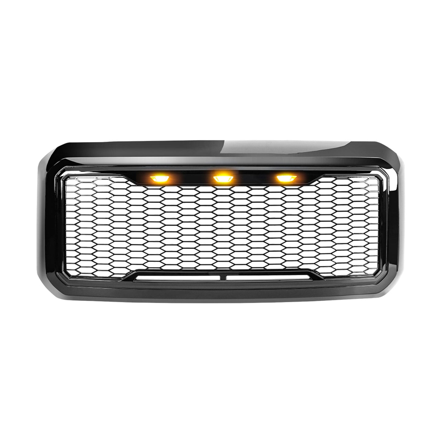AMERICAN MODIFIED Front Grille for 2011-2016 Ford F250/350/450/550, Glossy Black - Find Fresh Goods